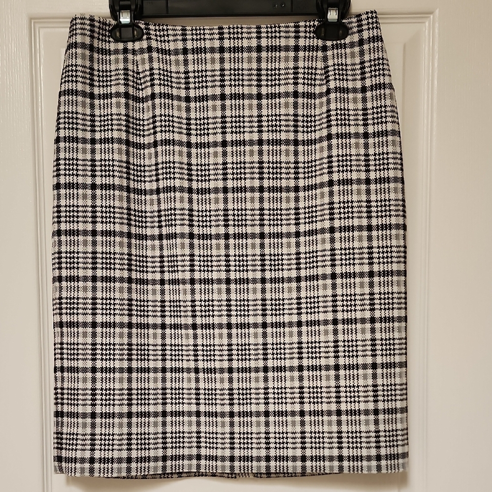 ALEX MARIE Black and White Pencil Skirt Knee-Length